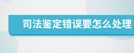 司法鉴定错误要怎么处理