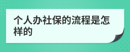 个人办社保的流程是怎样的