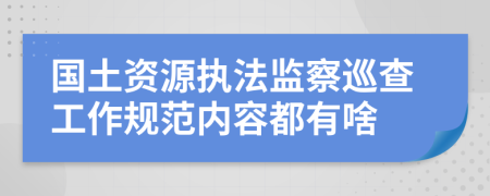 国土资源执法监察巡查工作规范内容都有啥