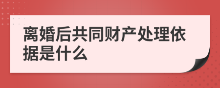 离婚后共同财产处理依据是什么