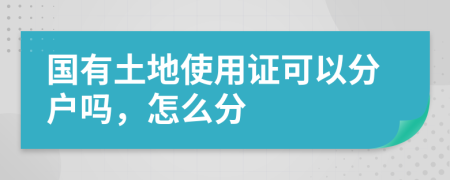 国有土地使用证可以分户吗，怎么分