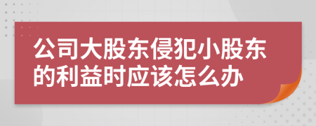 公司大股东侵犯小股东的利益时应该怎么办