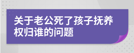 关于老公死了孩子抚养权归谁的问题