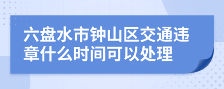 六盘水市钟山区交通违章什么时间可以处理