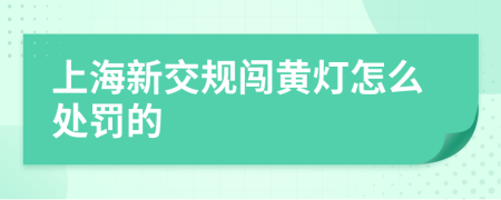 上海新交规闯黄灯怎么处罚的