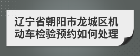 辽宁省朝阳市龙城区机动车检验预约如何处理