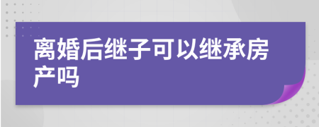 离婚后继子可以继承房产吗