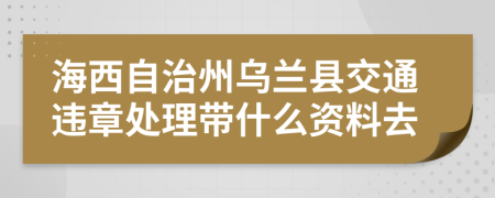 海西自治州乌兰县交通违章处理带什么资料去