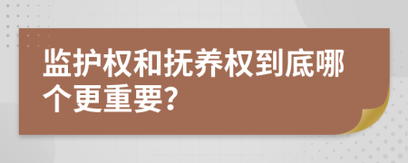 监护权和抚养权到底哪个更重要？