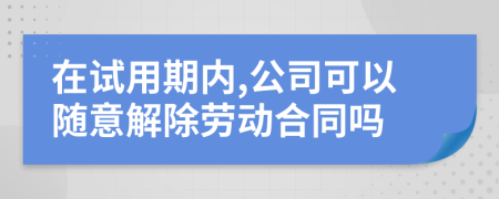 在试用期内,公司可以随意解除劳动合同吗