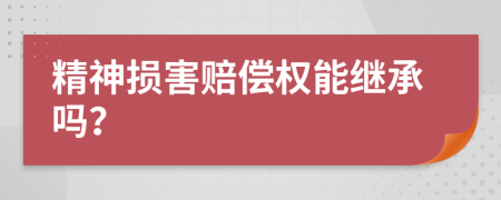 精神损害赔偿权能继承吗？