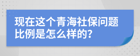 现在这个青海社保问题比例是怎么样的？