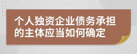 个人独资企业债务承担的主体应当如何确定