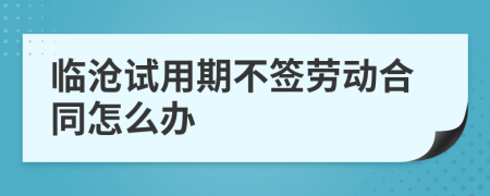 临沧试用期不签劳动合同怎么办