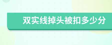 双实线掉头被扣多少分