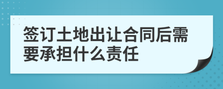 签订土地出让合同后需要承担什么责任