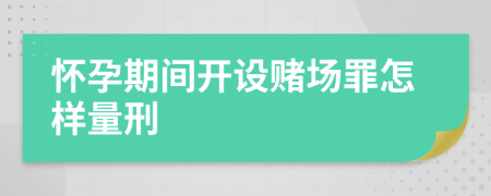 怀孕期间开设赌场罪怎样量刑