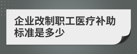 企业改制职工医疗补助标准是多少