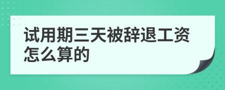 试用期三天被辞退工资怎么算的