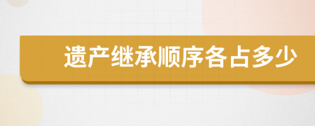 遗产继承顺序各占多少