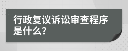 行政复议诉讼审查程序是什么？