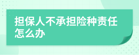 担保人不承担险种责任怎么办