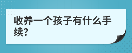 收养一个孩子有什么手续？