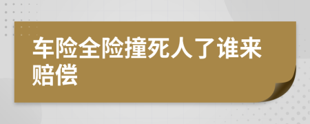 车险全险撞死人了谁来赔偿