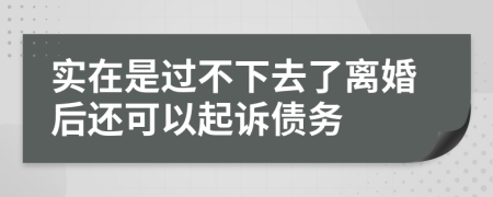 实在是过不下去了离婚后还可以起诉债务