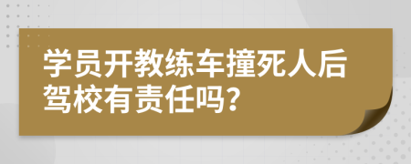 学员开教练车撞死人后驾校有责任吗？