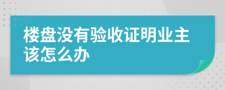 楼盘没有验收证明业主该怎么办