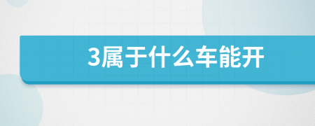 3属于什么车能开