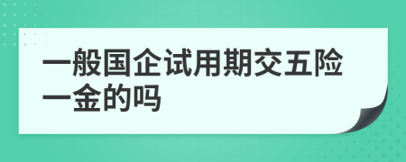 一般国企试用期交五险一金的吗