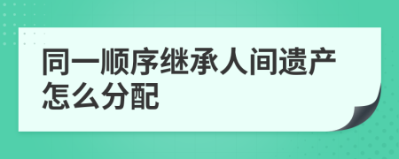 同一顺序继承人间遗产怎么分配