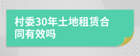 村委30年土地租赁合同有效吗