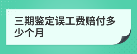 三期鉴定误工费赔付多少个月