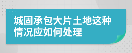 城固承包大片土地这种情况应如何处理