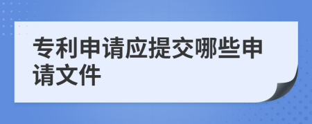 专利申请应提交哪些申请文件