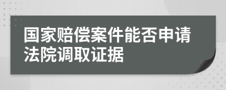 国家赔偿案件能否申请法院调取证据