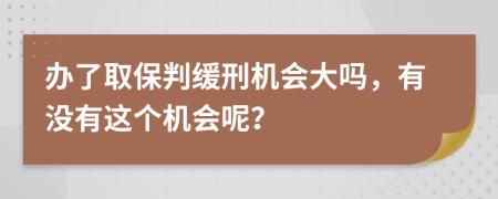 办了取保判缓刑机会大吗，有没有这个机会呢？