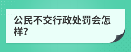 公民不交行政处罚会怎样？