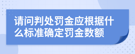 请问判处罚金应根据什么标准确定罚金数额