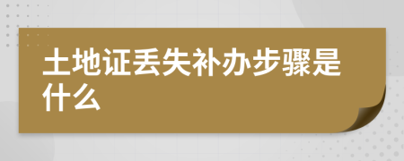 土地证丢失补办步骤是什么