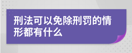 刑法可以免除刑罚的情形都有什么