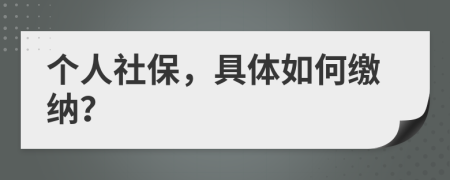 个人社保，具体如何缴纳？