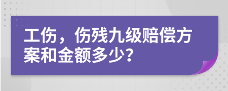 工伤，伤残九级赔偿方案和金额多少？