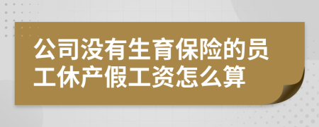 公司没有生育保险的员工休产假工资怎么算