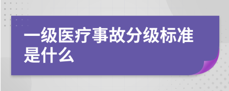 一级医疗事故分级标准是什么