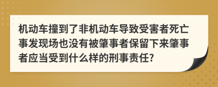 机动车撞到了非机动车导致受害者死亡事发现场也没有被肇事者保留下来肇事者应当受到什么样的刑事责任?