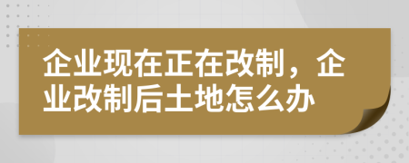 企业现在正在改制，企业改制后土地怎么办